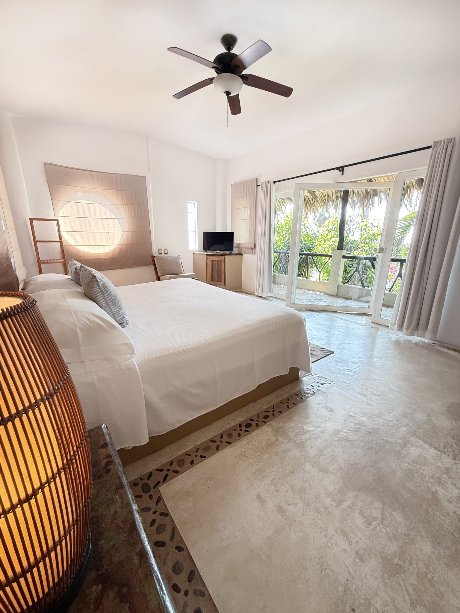 Bright bedroom with beautiful view